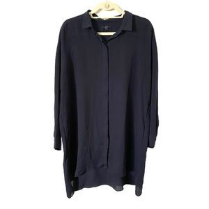 COS Navy Long Button Up Dress/Shirt Size 8